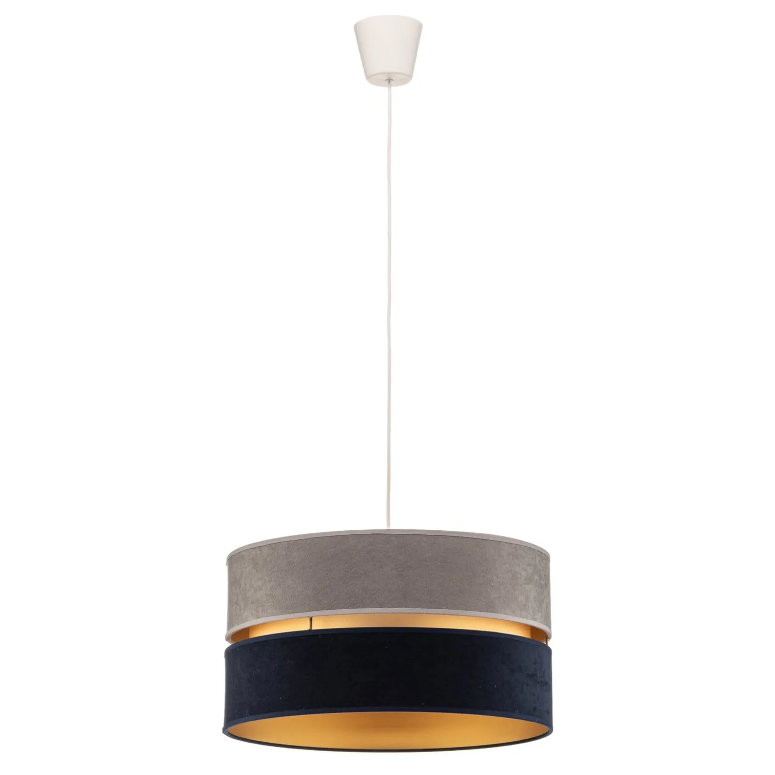 Hängelampe Duo marineblau/grau/gold Ø40cm 1flammig