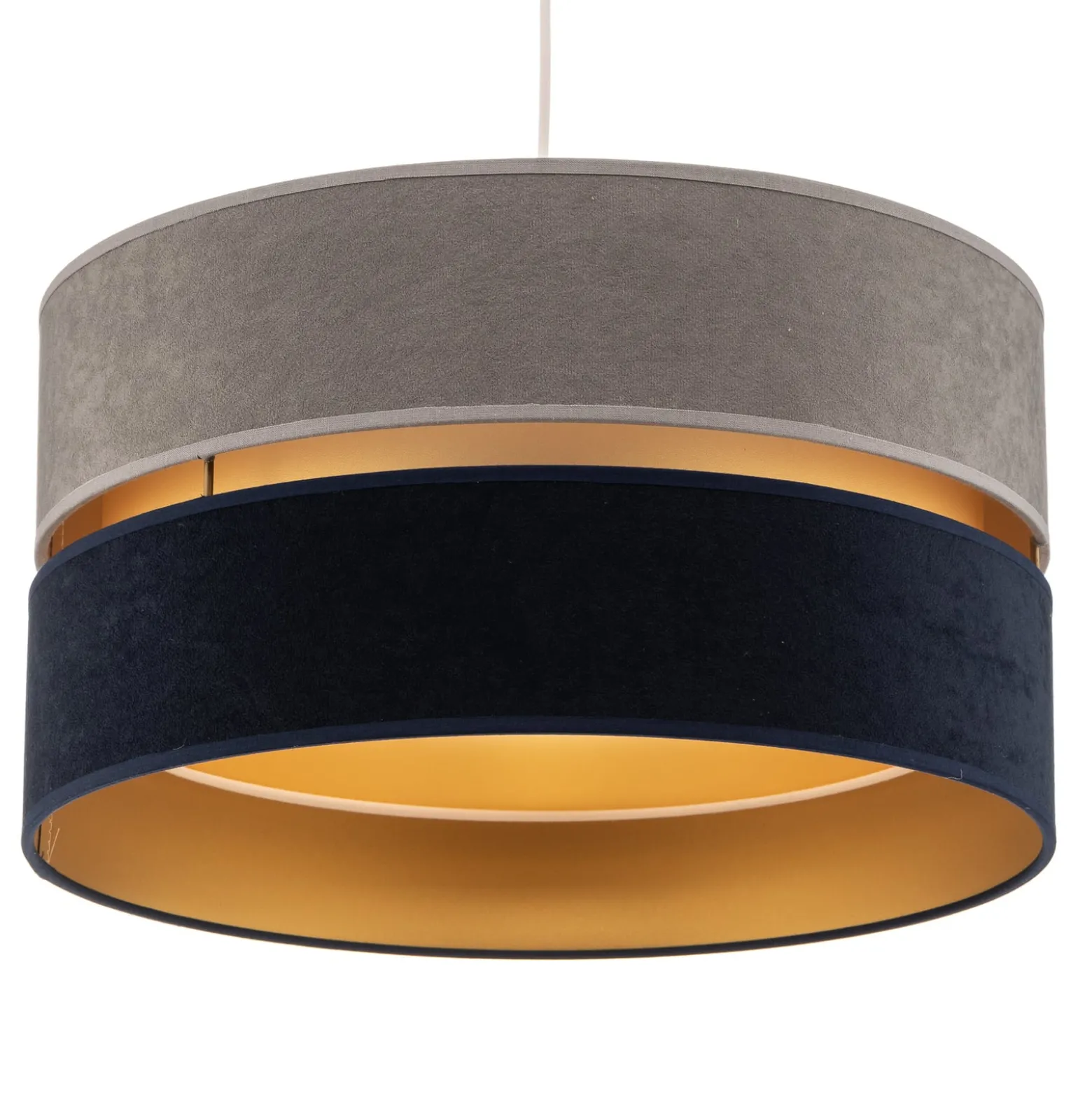Hängelampe Duo marineblau/grau/gold Ø40cm 1flammig