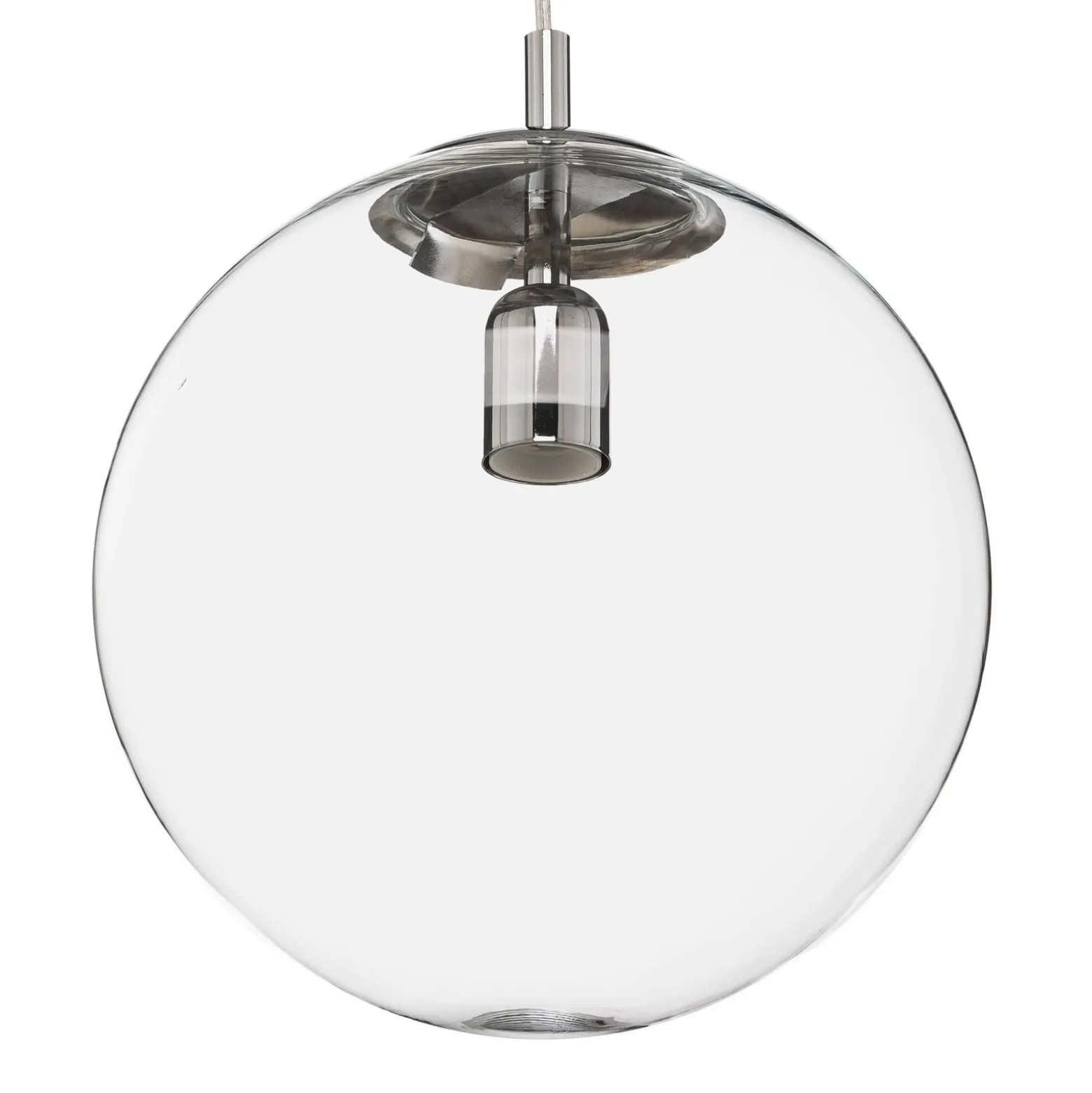 Hängelampe 562, Glas klar, Kappe/Baldachin chrom