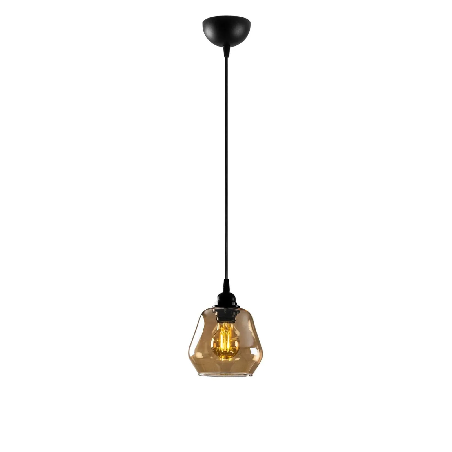 Hängelampe Gold 030, Glas gold-transparent Ø 15 cm 1-flammig