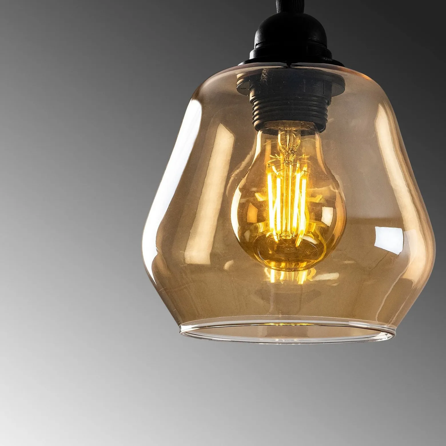 Hängelampe Gold 030, Glas gold-transparent Ø 15 cm 1-flammig