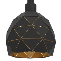 Hängelampe Roccaforte, schwarz/gold, Metall, 75 cm lang, E14