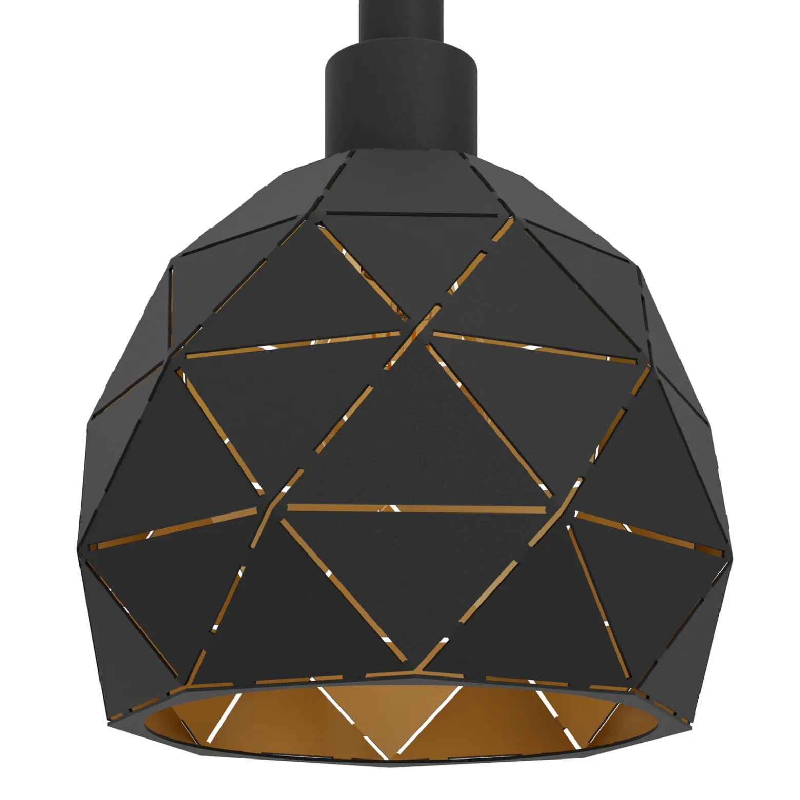 Hängelampe Roccaforte, schwarz/gold, Metall, 75 cm lang, E14