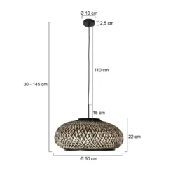 Hängelampe Sparkled Light 4476ZW, Bambusgeflecht, Ø 50 cm