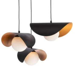 Hängelampe Vatoz 6142 3fl Rondell schwarz Opalglas
