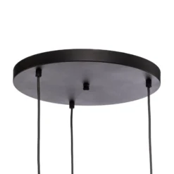 Hängelampe Vatoz 6142 3fl Rondell schwarz Opalglas