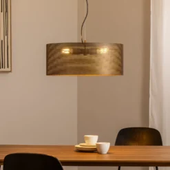 Hängelampe Zofia, kaffeebraun, Metall, Ø 50 cm, 3-flg., E27
