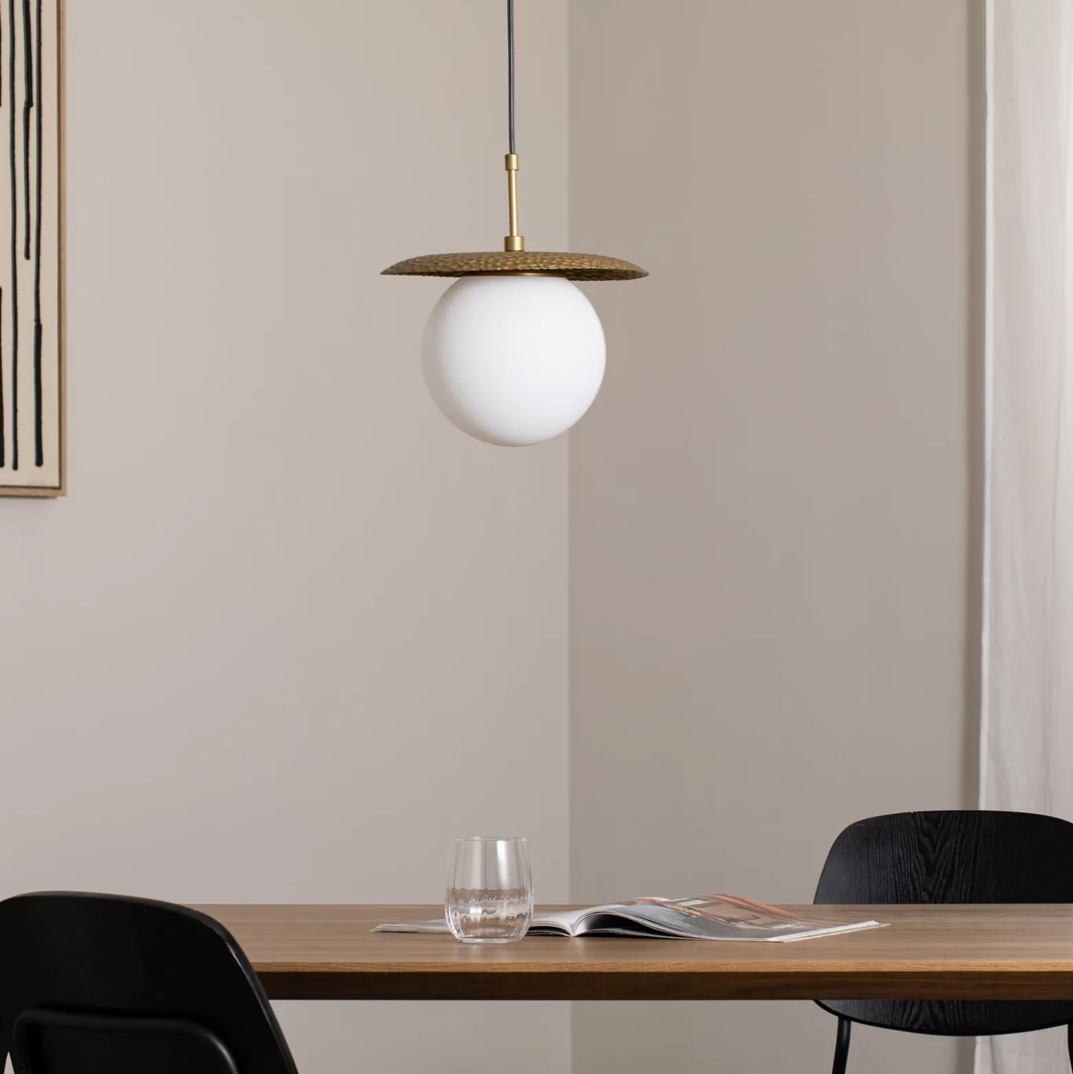 Hängeleuchte Anemon, goldfarben, Glas, Ø 30 cm, E27