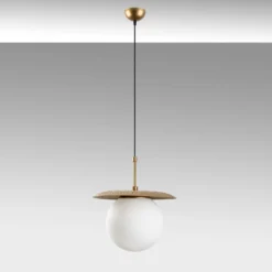 Hängeleuchte Anemon, goldfarben, Glas, Ø 30 cm, E27