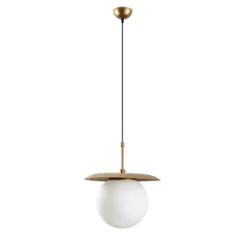 Hängeleuchte Anemon, goldfarben, Glas, Ø 30 cm, E27