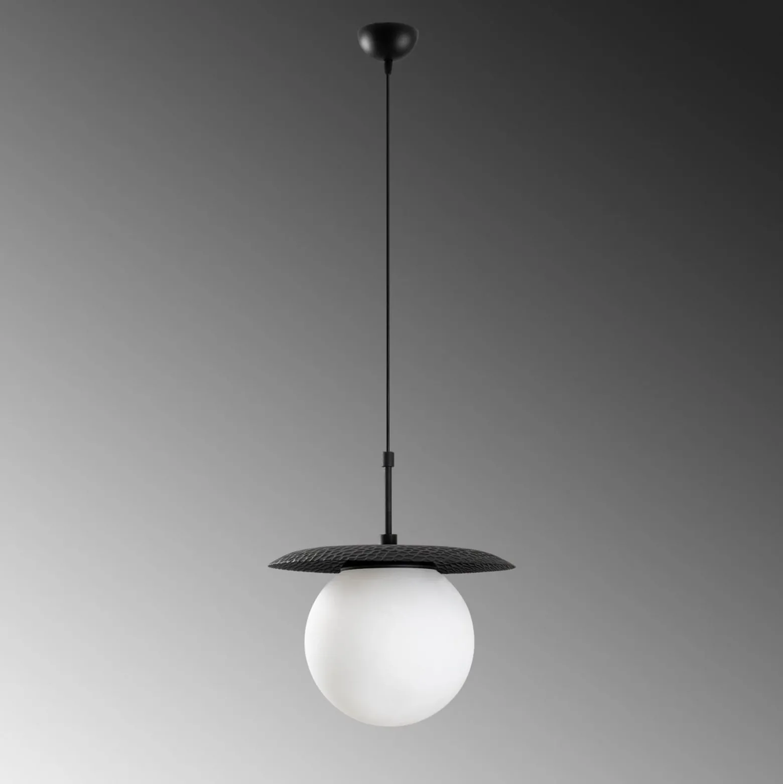 Hängeleuchte Anemon, schwarz, Glas, Ø 30 cm, E27