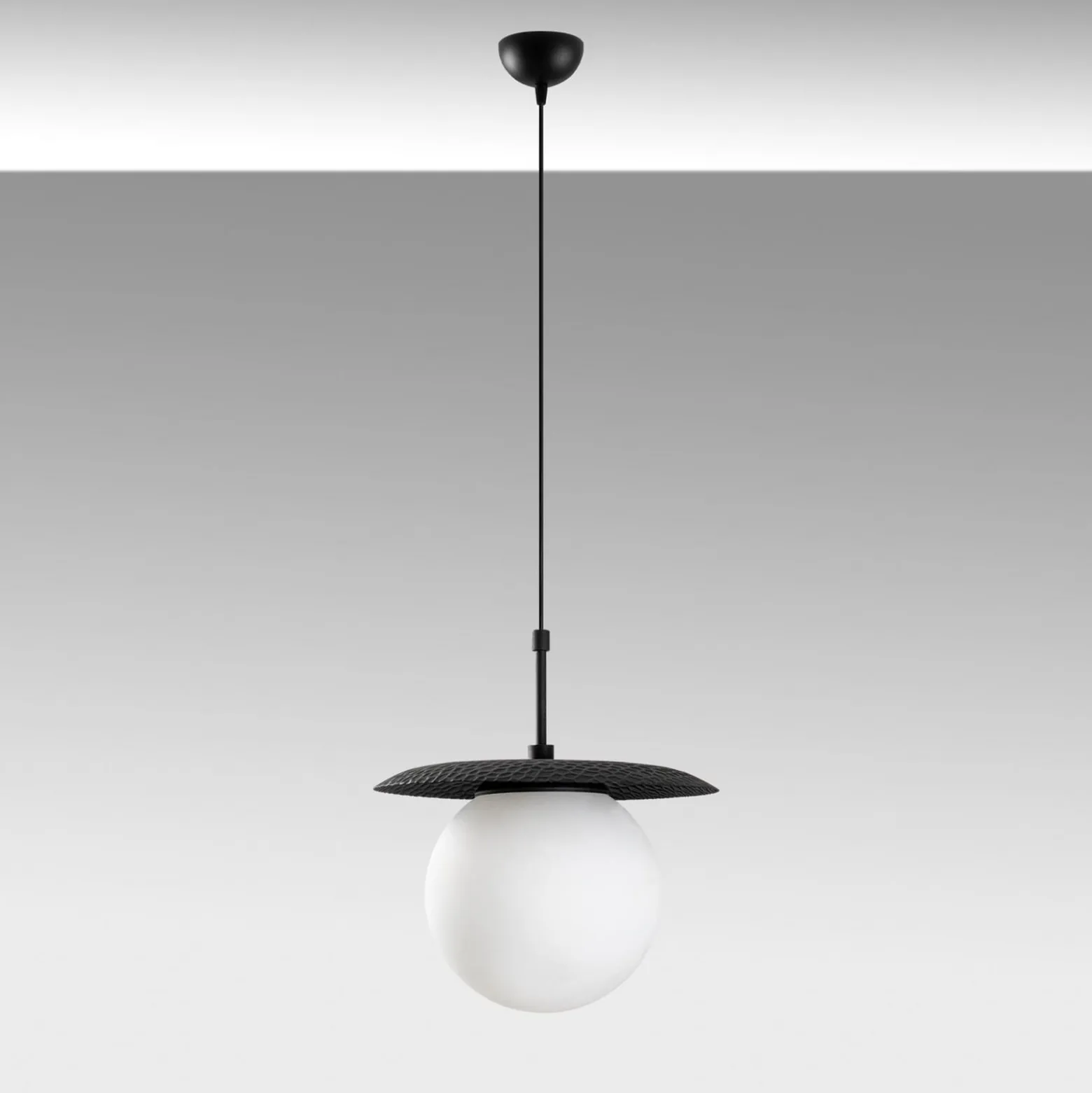 Hängeleuchte Anemon, schwarz, Glas, Ø 30 cm, E27
