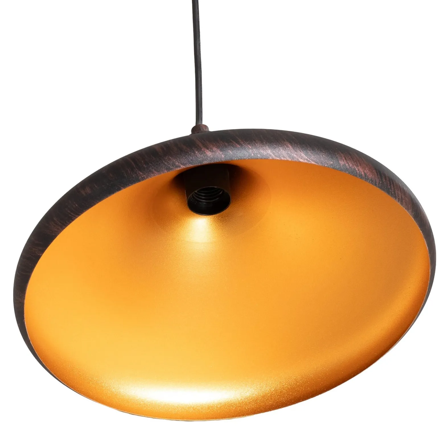 Hängeleuchte Barek, schwarz/gold, Ø 34 cm, Metall, E27
