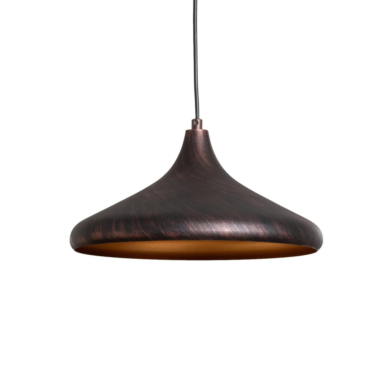 Hängeleuchte Barek, schwarz/gold, Ø 34 cm, Metall, E27