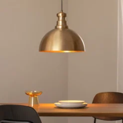 Hängeleuchte Berceste, goldfarben, Metall, Ø 40 cm, E27