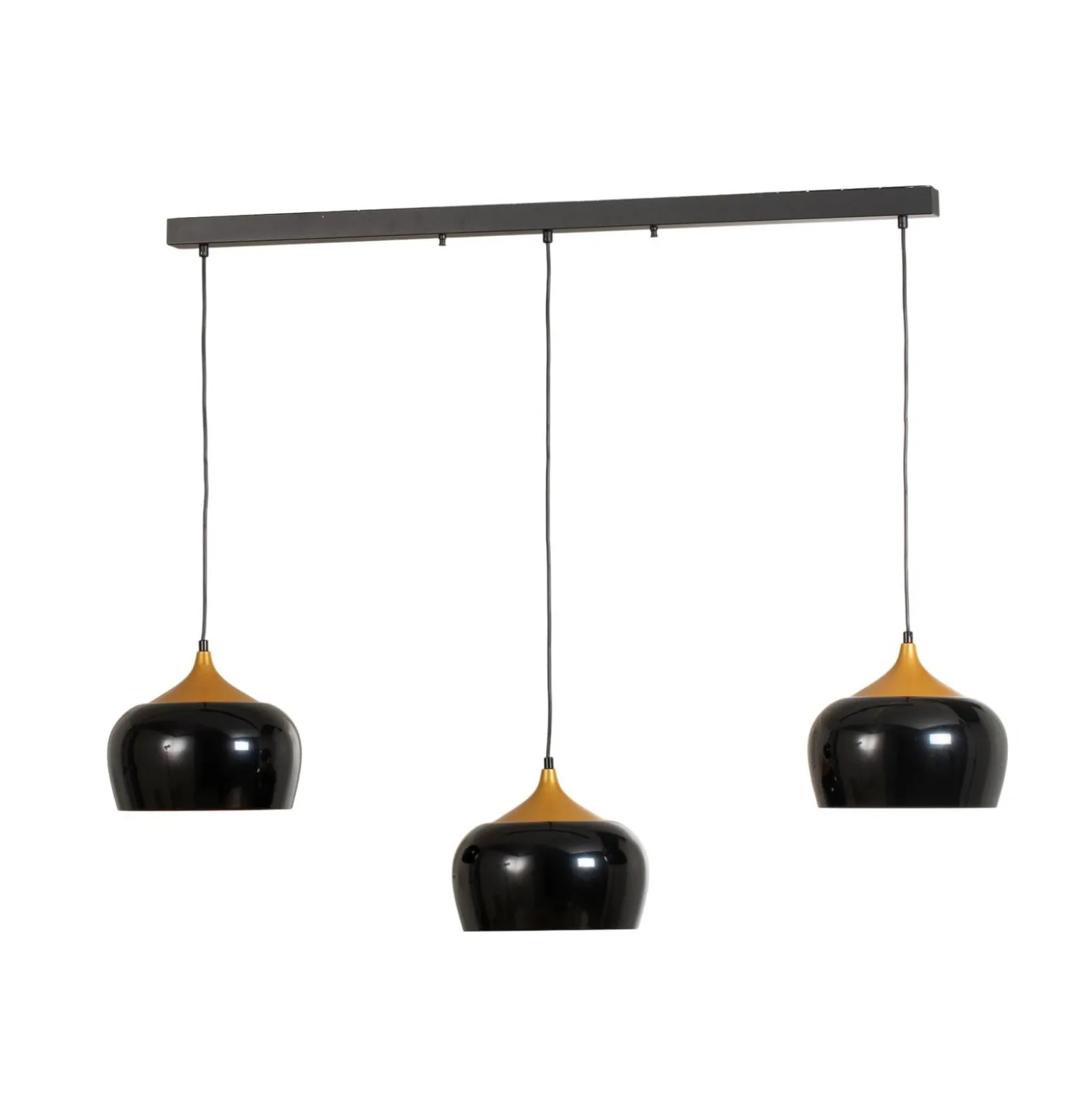 Hängeleuchte Berceste, schwarz, 3-flammig, Länge 140 cm