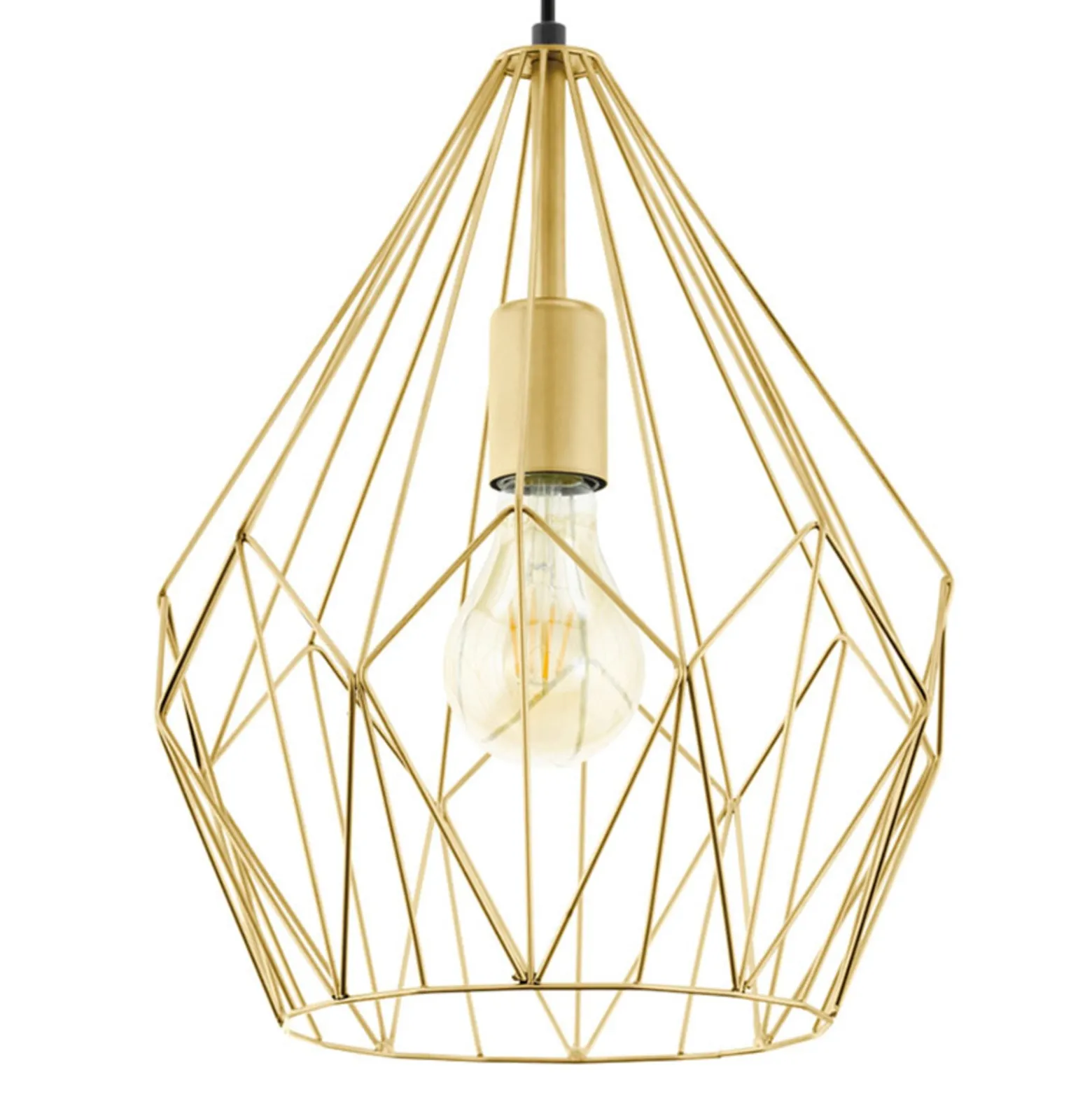 Hängeleuchte Carlton mit Käfigschirm, gold Ø 31cm