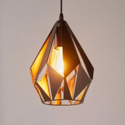 Hängeleuchte Carlton, schwarz/kupfer, Ø 20,5 cm