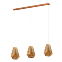 Hängeleuchte Chiavica, messing, dreiflammig
