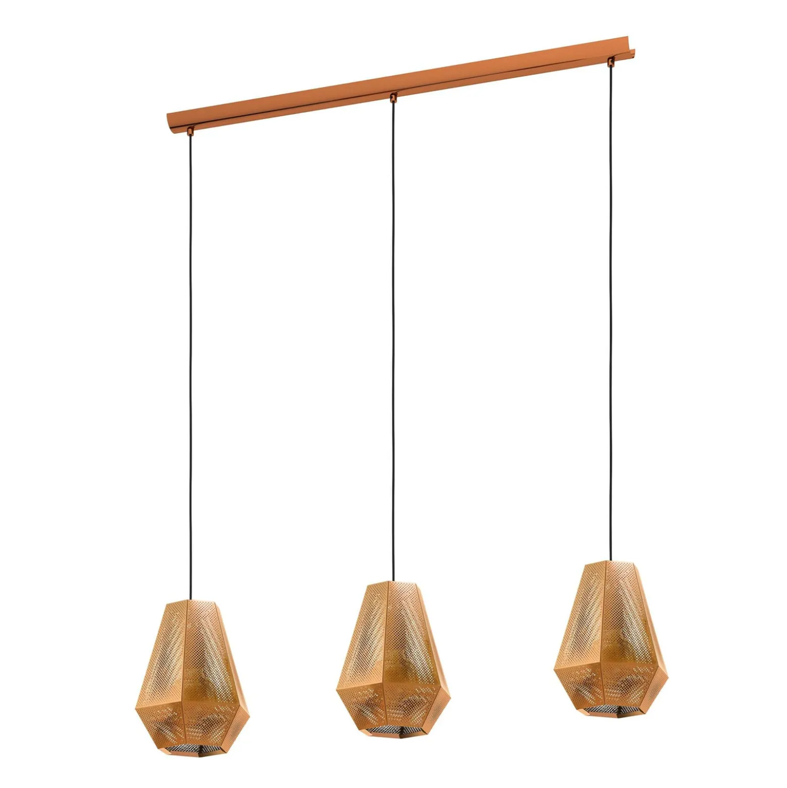 Hängeleuchte Chiavica, messing, dreiflammig