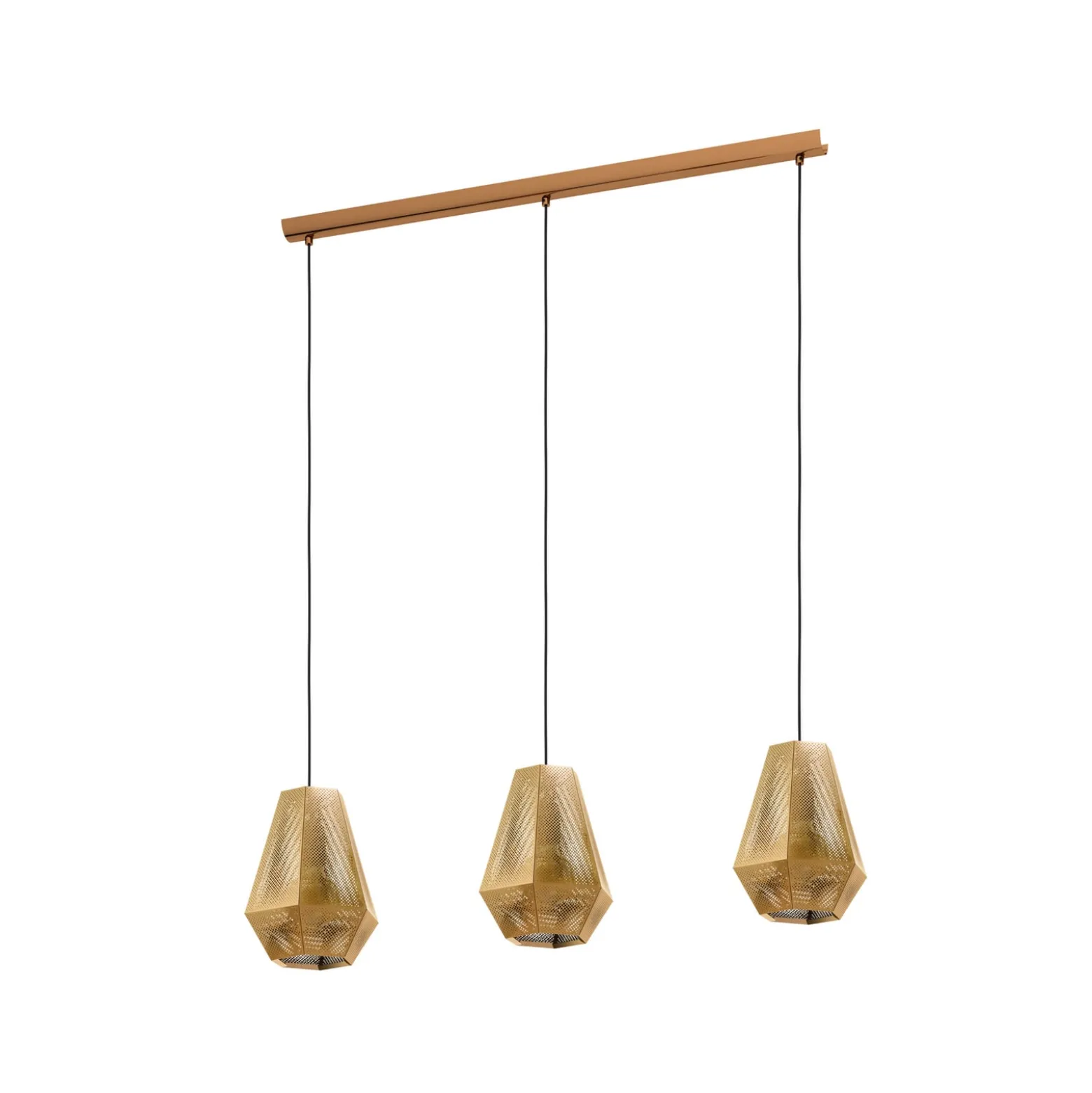 Hängeleuchte Chiavica, messing, dreiflammig