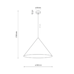 Hängeleuchte Cono, 1-flammig, Ø 50 cm, weiß, E27