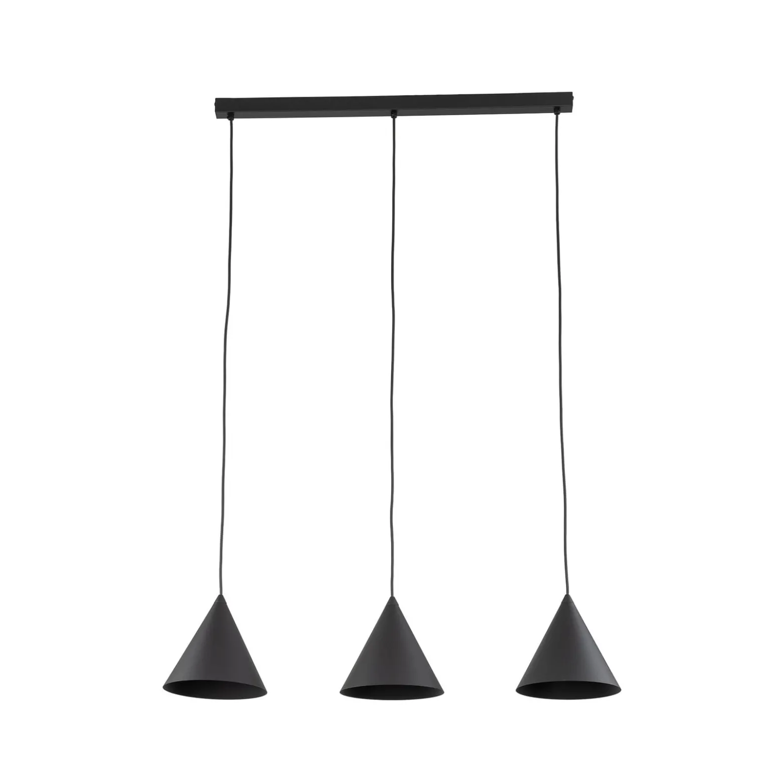 Hängeleuchte Cono, 3-flammig, schwarz, E27