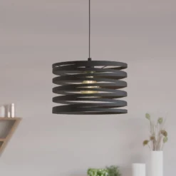 Hängeleuchte Cremella, Ø 37 cm, schwarz, Stahl