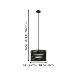 Hängeleuchte Cremella, Ø 37 cm, schwarz, Stahl