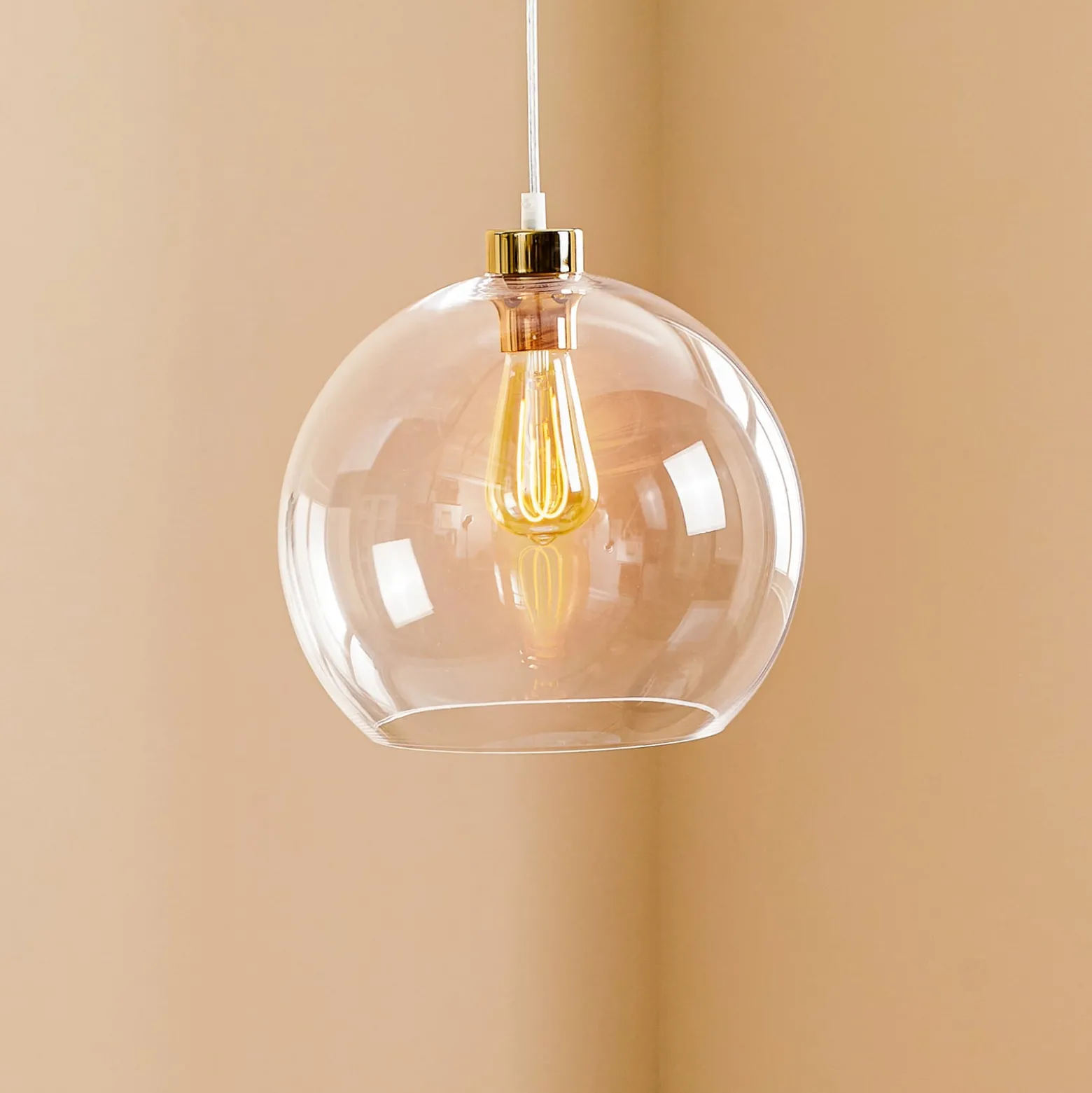 Hängeleuchte Cubus, transparent, Glas, Ø 30 cm, E27