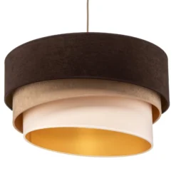 Hängeleuchte Devon, braun/beige/ecru/gold Ø45cm