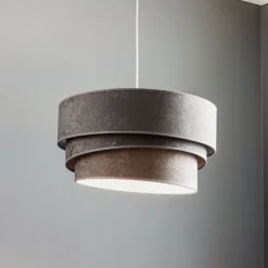 Hängeleuchte Devon, grau/weiß Ø45cm