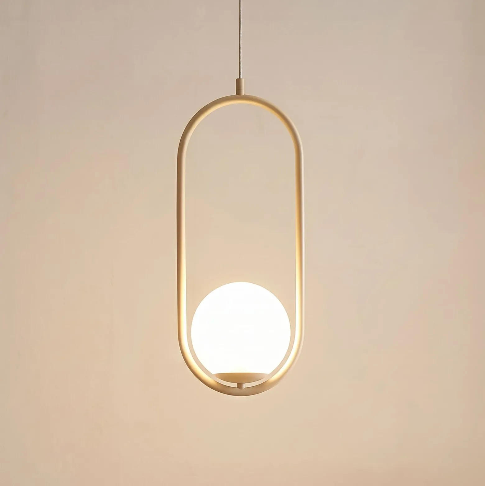 Hängeleuchte Dione, opal/creme, 1-flammig