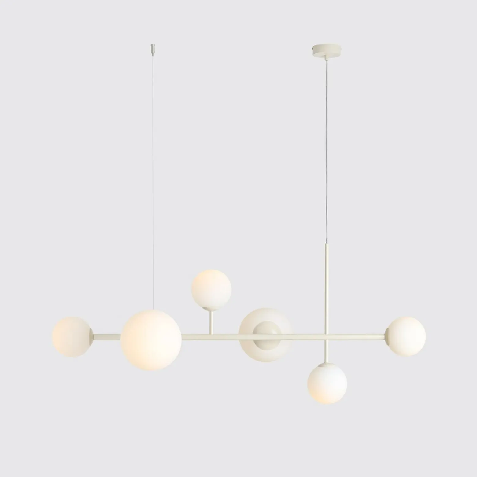 Hängeleuchte Dione, opal/creme, 6-flammig