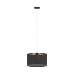 Hängeleuchte Esteperra, schwarz/gold, Ø 38 cm