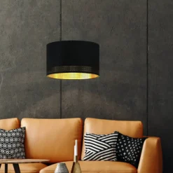 Hängeleuchte Esteperra, schwarz/gold, Ø 38 cm