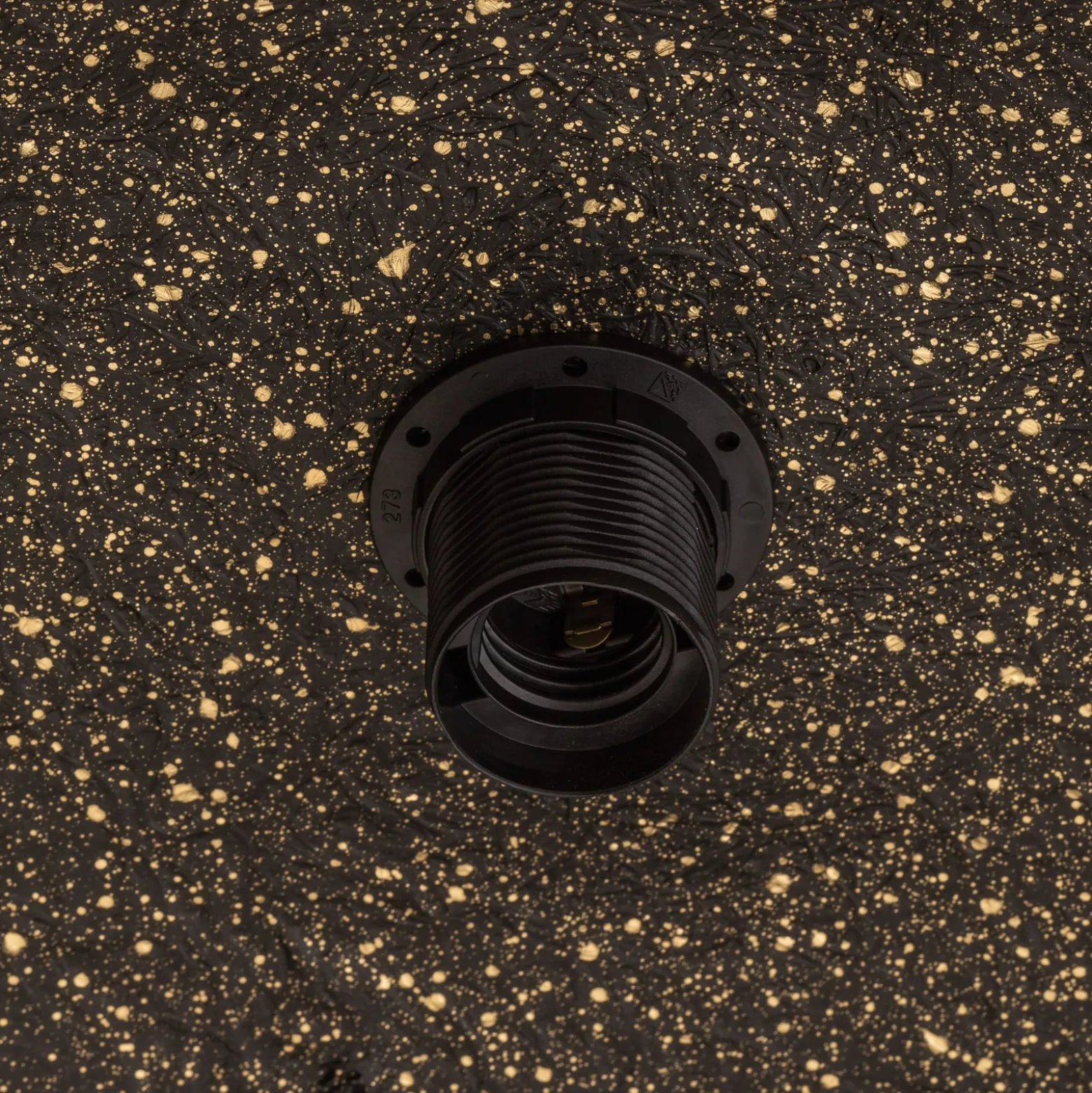 Hängeleuchte Fera, gold/schwarz gesprenkelt, Ø90cm