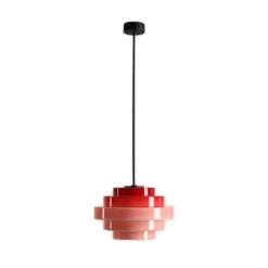 Hängeleuchte Filo, rot, Ø 28 cm, Glas