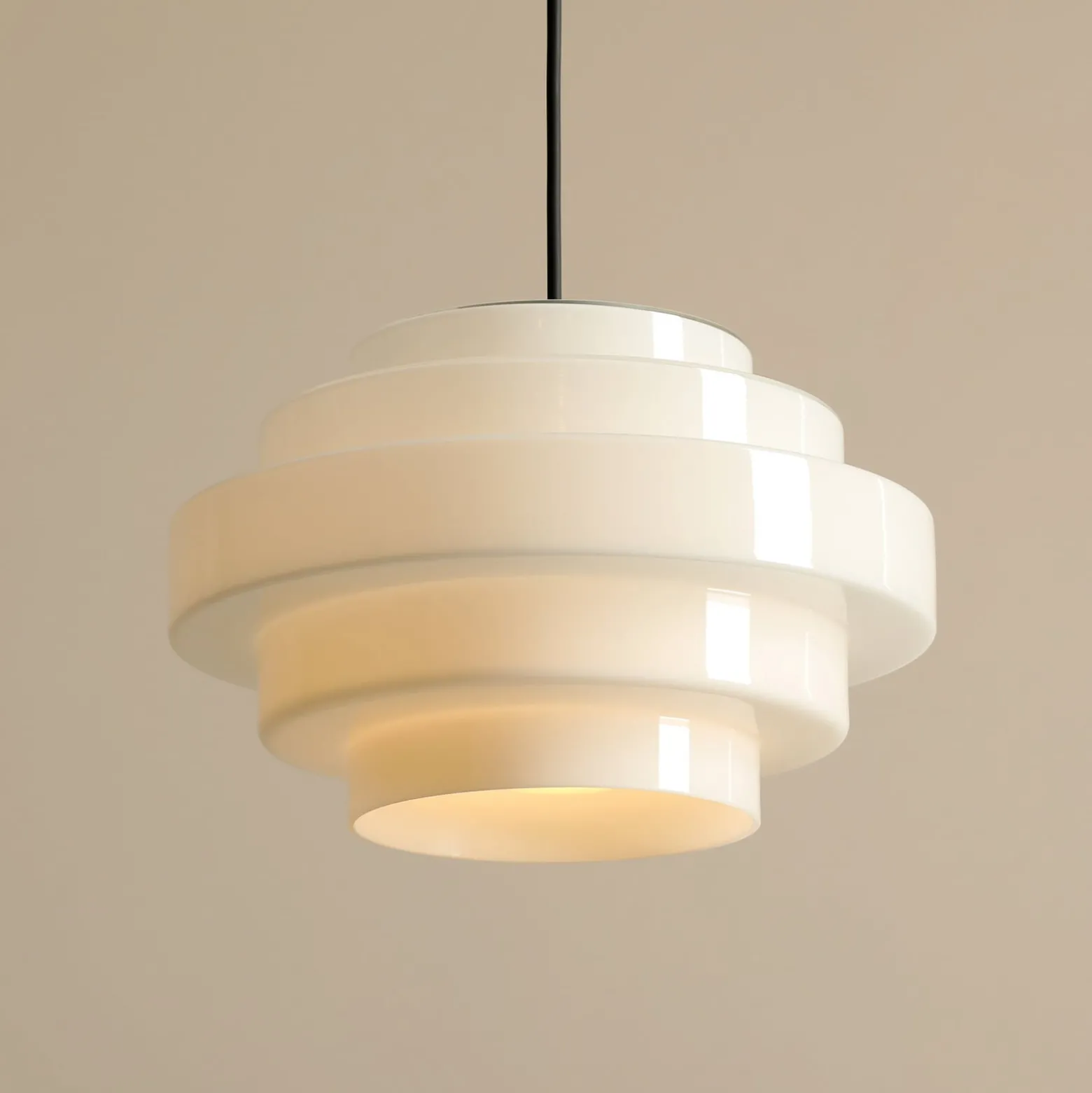 Hängeleuchte Filo, weiß, Ø 28 cm, Glas