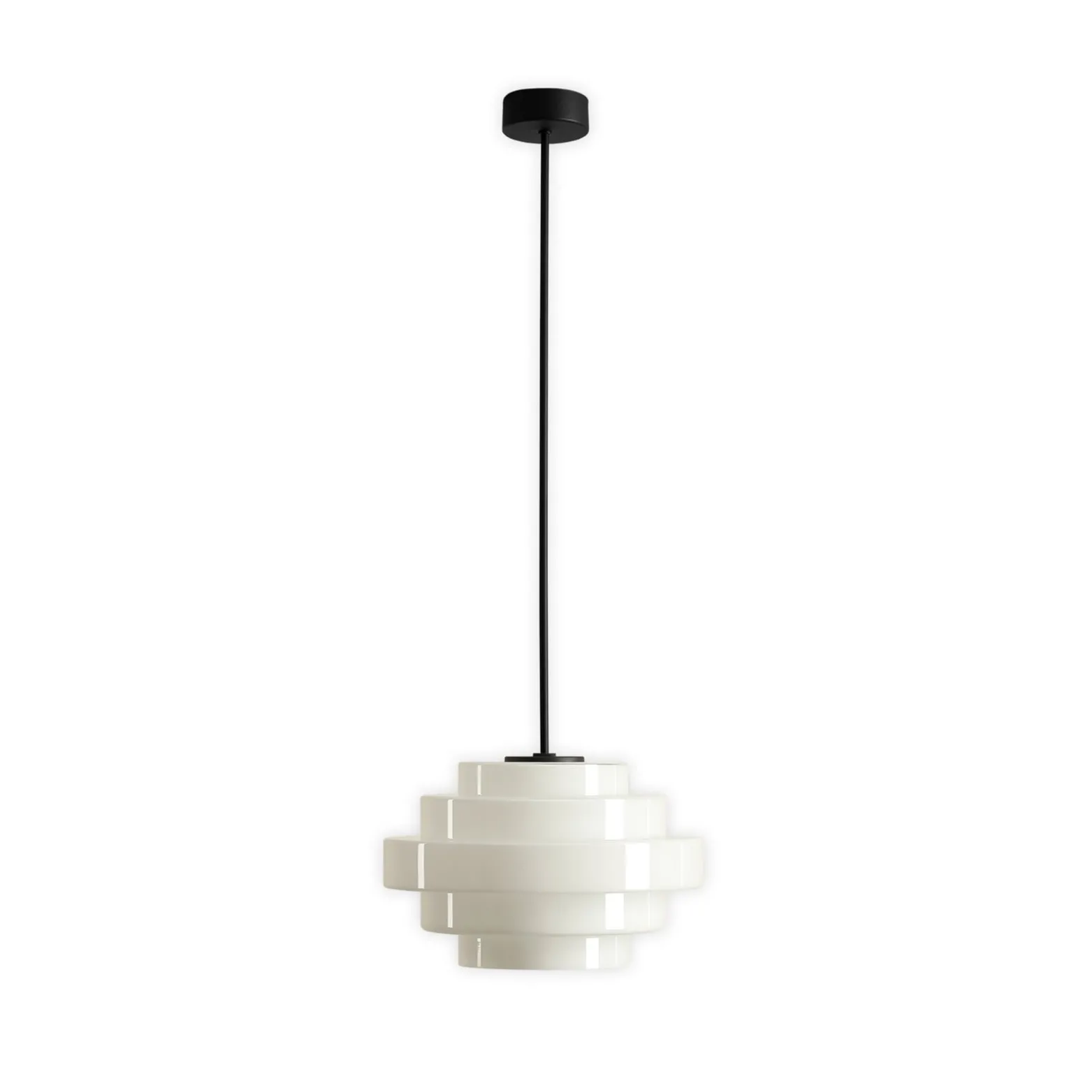 Hängeleuchte Filo, weiß, Ø 28 cm, Glas