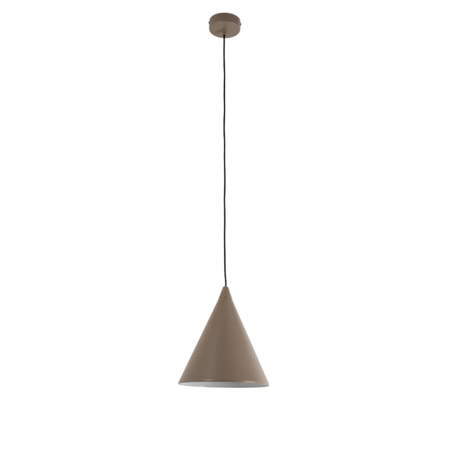 Hängeleuchte Form, beige, Metall, Ø 24 cm, Kegel, E27