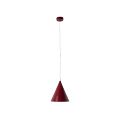 Hängeleuchte Form, weinrot, Metall, Ø 24 cm, Kegel, E27