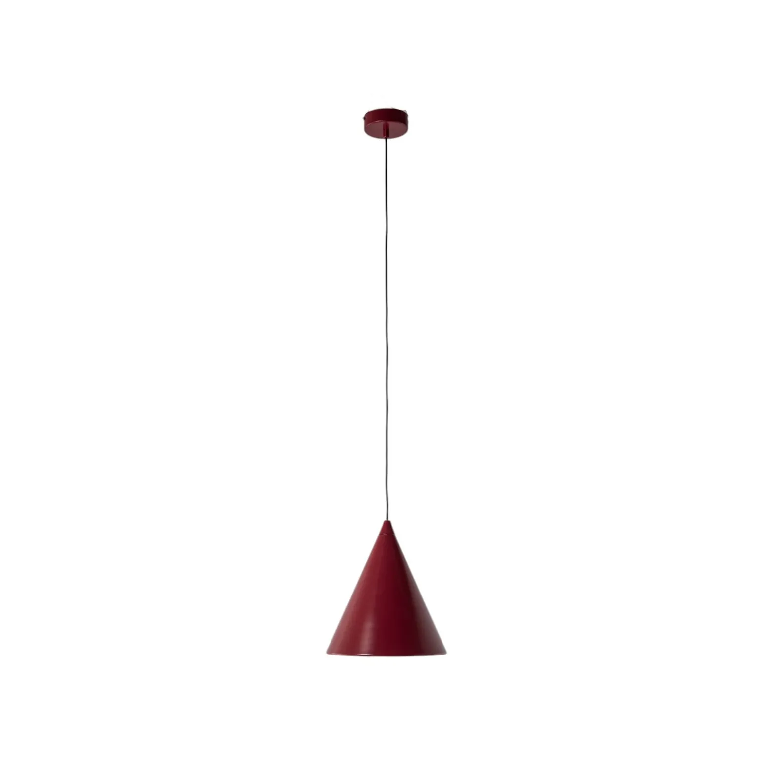 Hängeleuchte Form, weinrot, Metall, Ø 24 cm, Kegel, E27