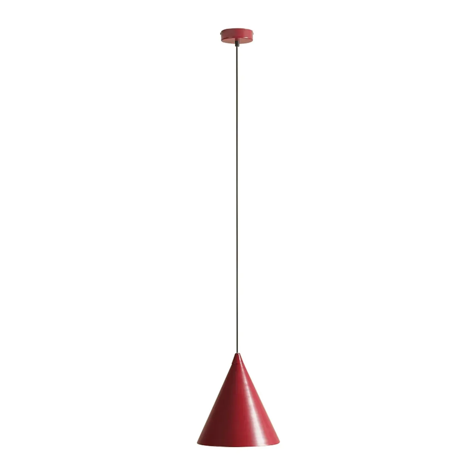 Hängeleuchte Form, weinrot, Metall, Ø 24 cm, Kegel, E27