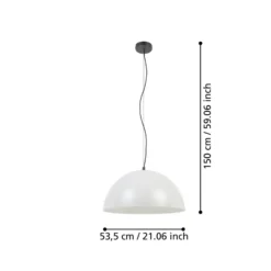 Hängeleuchte Gaetano 1, Ø 53 cm, grau/weiß, Stahl