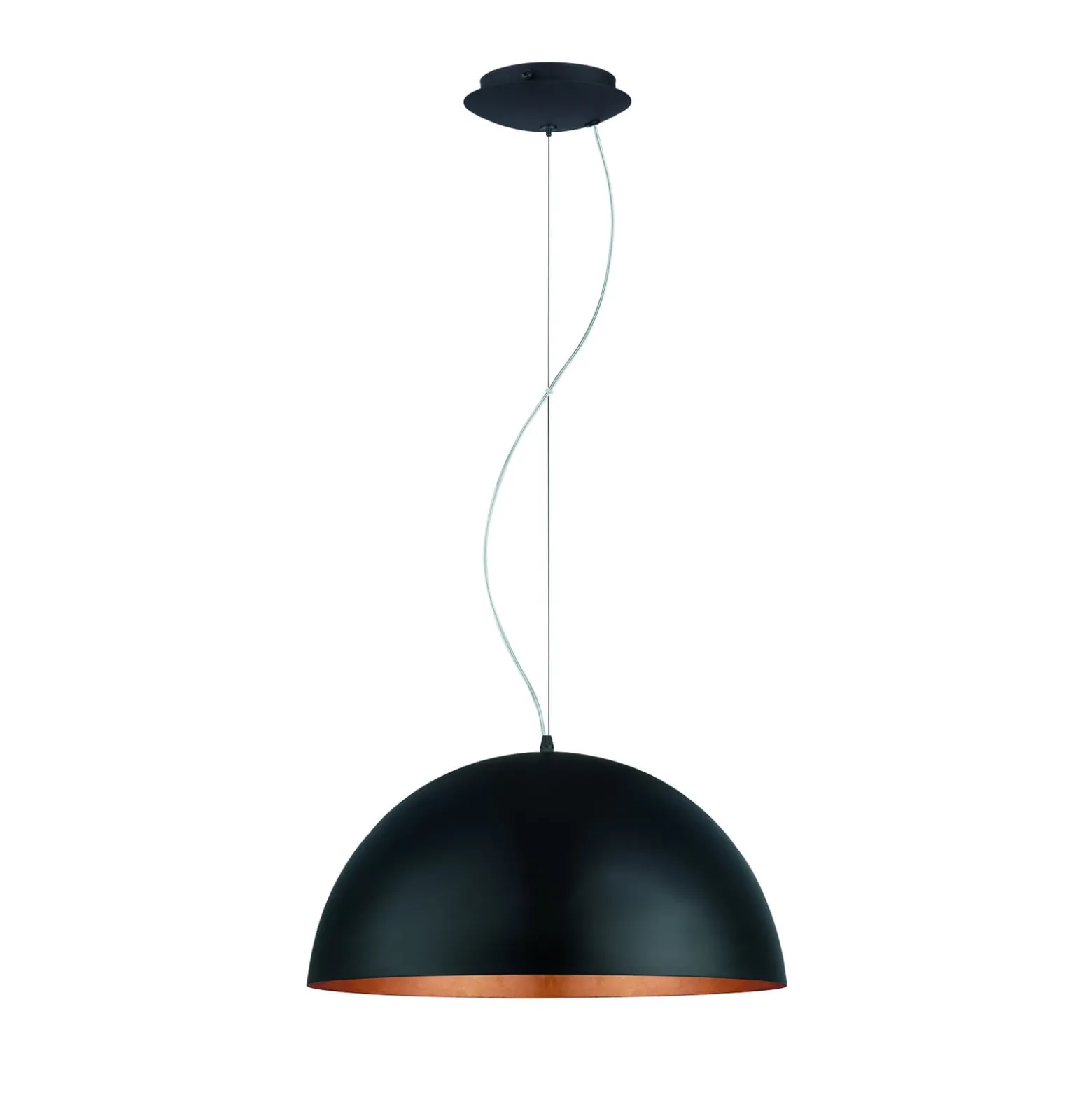 Hängeleuchte Gaetano 1, Ø 53 cm, schwarz/kupfer, Stahl