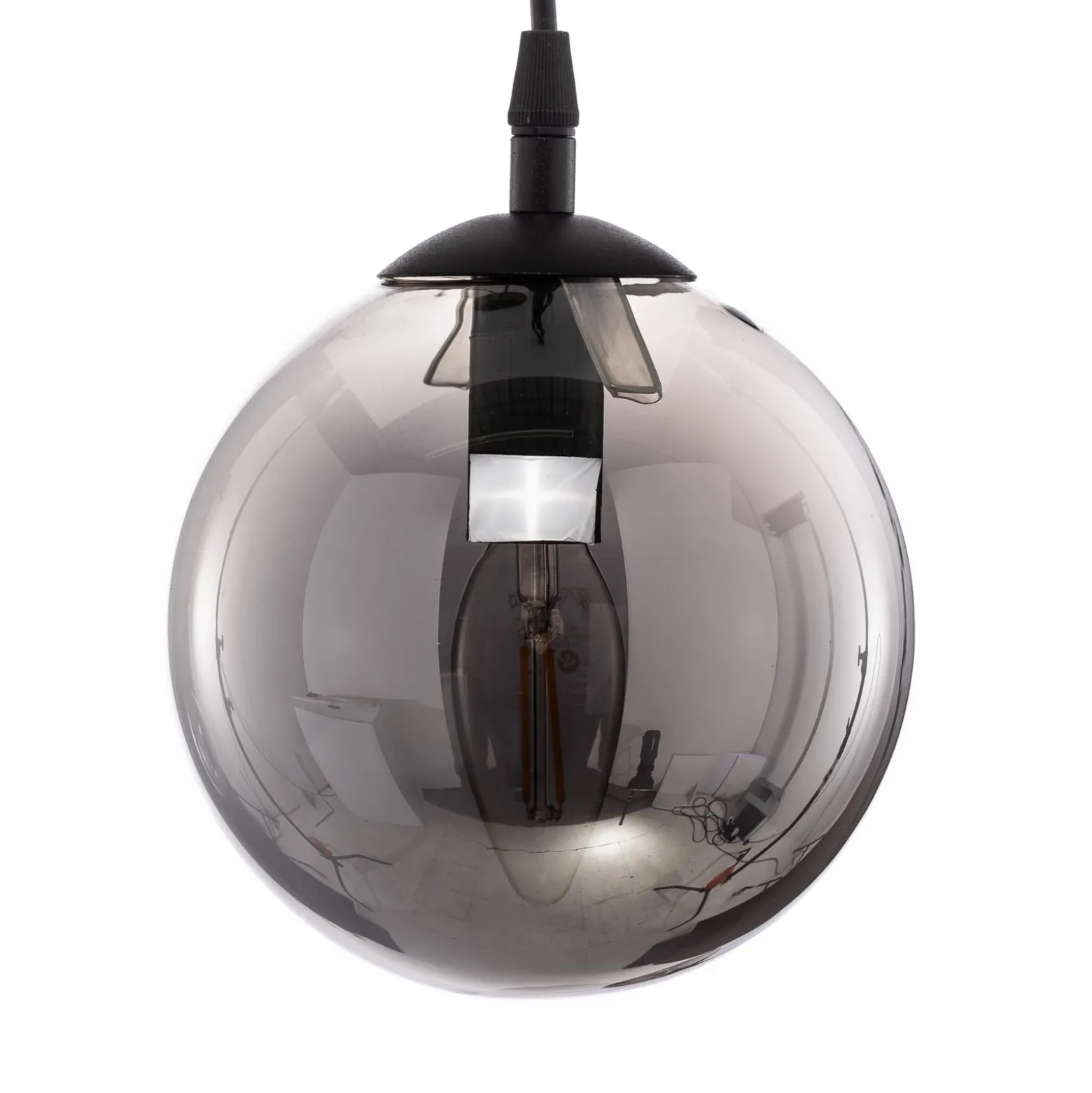 Hängeleuchte Glassy 3-flg. dezentral, Glas grafit