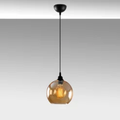 Hängeleuchte Gold 020 1-flammig Glas Ø20cm