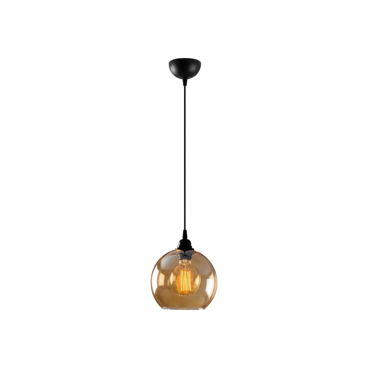 Hängeleuchte Gold 020 1-flammig Glas Ø20cm