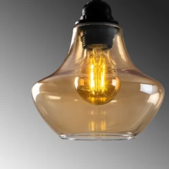 Hängeleuchte Gold 050, gold-transparent, Glas, Ø 17 cm